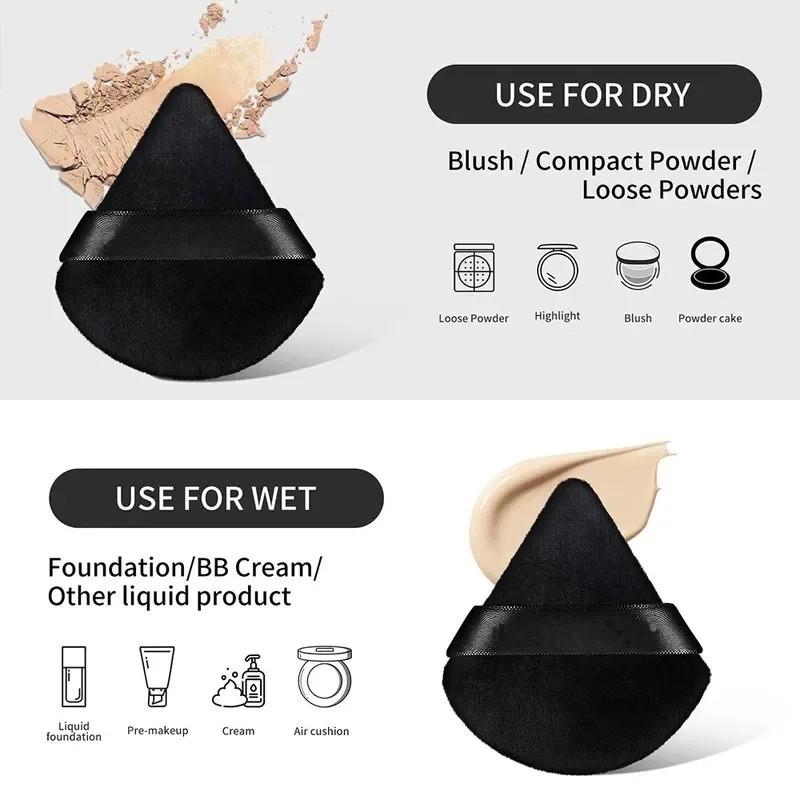 10-Pack Triangle Makeup Sponge, Soft Reusable Foundation Powder Brush, Dual-Use Wet & Dry Beauty Tool, Cosmetic Applicator