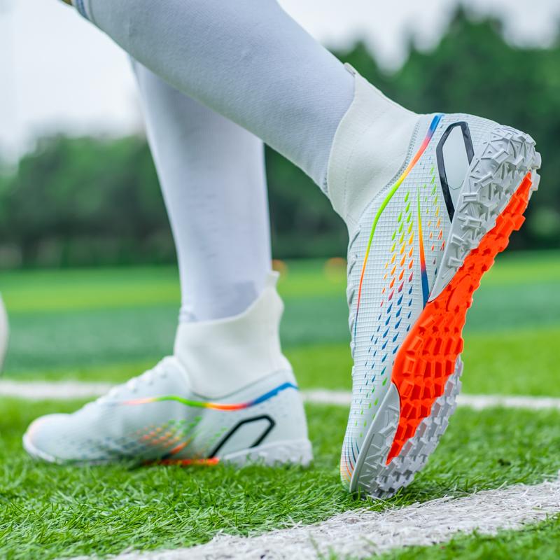 Men's High Top Turf Football Boots, Professional Outdoor Anti-skid Breathable Lace Up TF Soccer Cleats For Summer Rainy Day Training Outdoor Competition soccer shoes soccer boots shoes soccer Men's High Top Turf Football Boots, Professional Outdoor Anti-skid Breathable Lace Up TF Soccer Cleats For Summer Rainy Day Training Outdoor Competition soccer shoes soccer boots shoes soccer