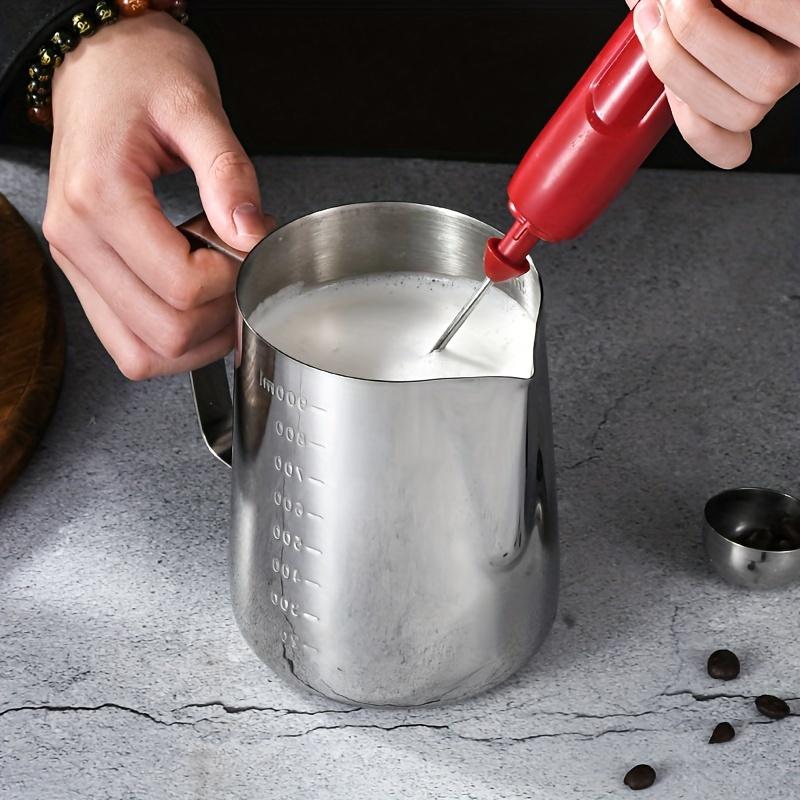 Stainless Steel Measuring Milk Frother with Volume Markings Perfect for Latte Art Coffee Decoration Home & Commercial Use