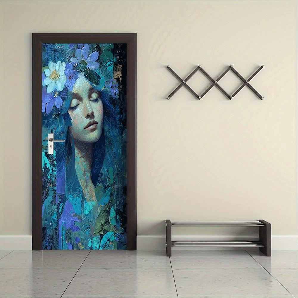 2 This wall sticker features a dreamy scene of a woman blended with ...
