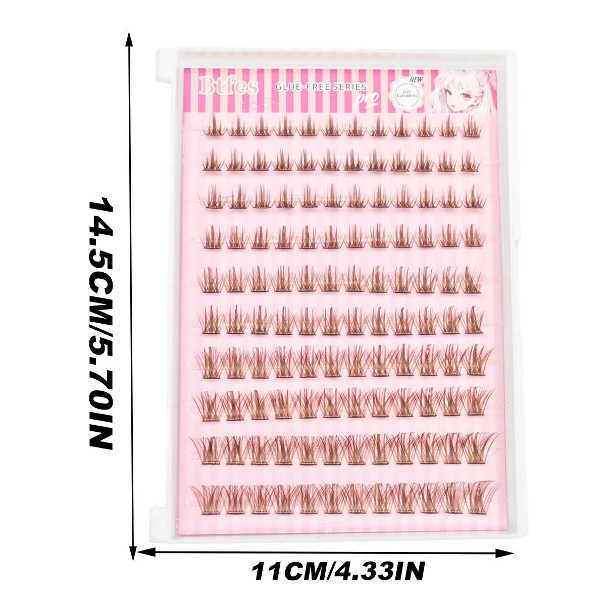 120pcs Brown Self Adhesive Eyelashes Natural Look Pre Glued Lashes DIY Eyelash Extension Wear No Glue Needed Eyelash Suitable For Daily Use Japanese & Korean Makeup Tools Lash Clusters, Eyelash Clusters, Individual Eyelashes, Lashes, Fake Lashes