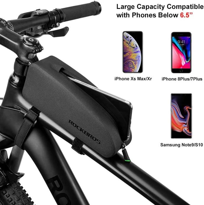 ROCKBROS Bike Top Tube Bag Bicycle Front Frame Bag Waterproof Bike Pouch Pack Bike Phone Bag Cycling Accessories Pouch for Mountain Road Bike Large ROCKBROS Bike Top Tube Bag Bicycle Front Frame Bag Waterproof Bike Pouch Pack Bike Phone Bag Cycling Accessories Pouch for Mountain Road Bike Large