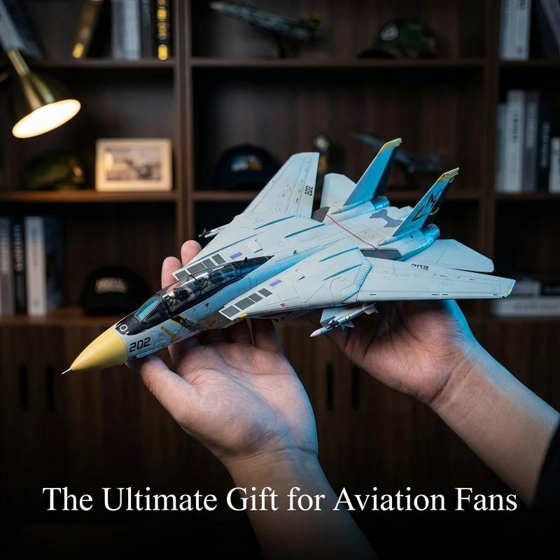 1:72 Scale F14 Aircraft Model with Base, Durable Plastic, Adult Collectible, Desk Decor, Office Decoration, Ideal for Aviation Enthusiasts