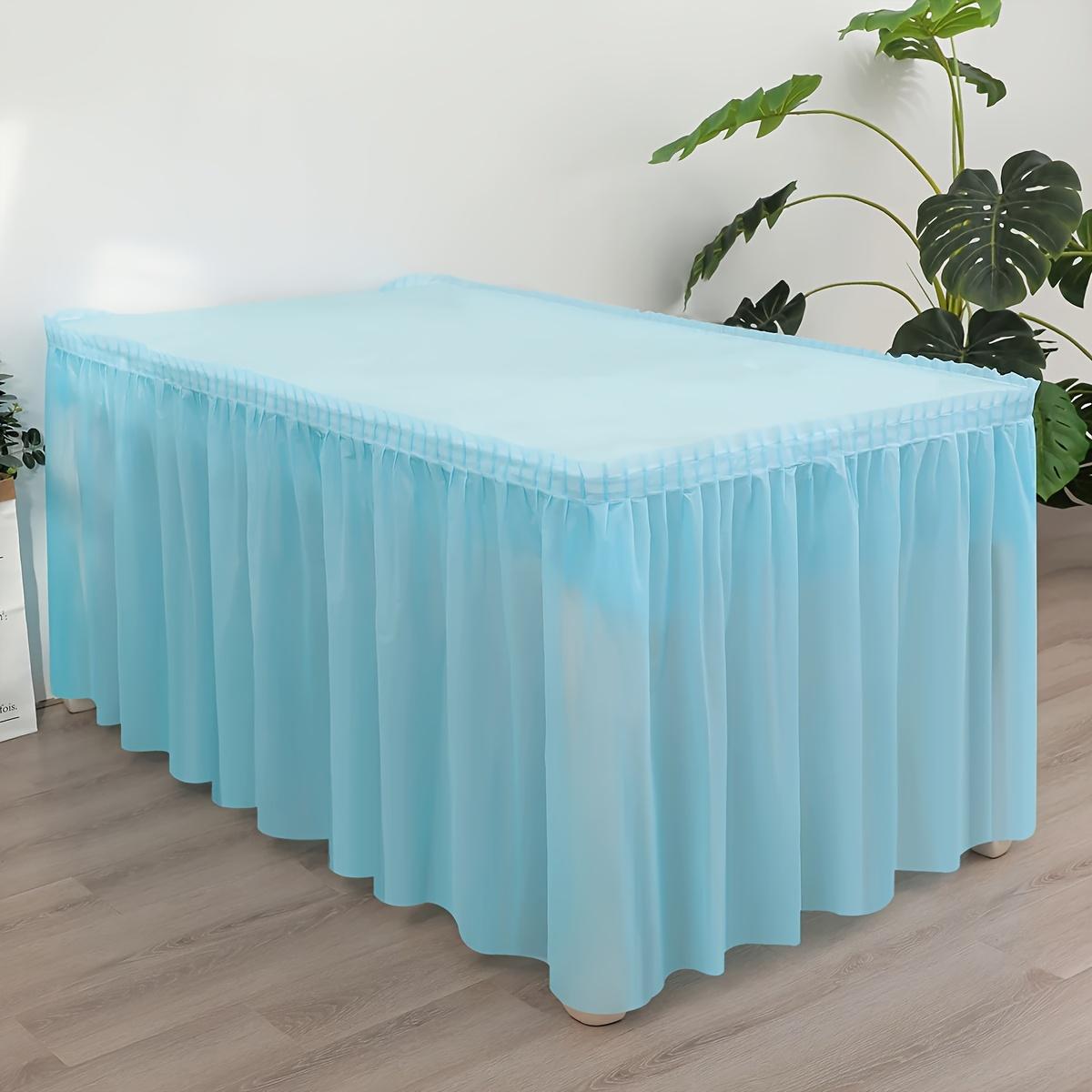2-piece premium solid color disposable tablecloth set - elegant rectangular tablecloth with long skirt, suitable for relaxed parties and banquets, Party Decoration Supplies - perfect for fashionable celebration events
