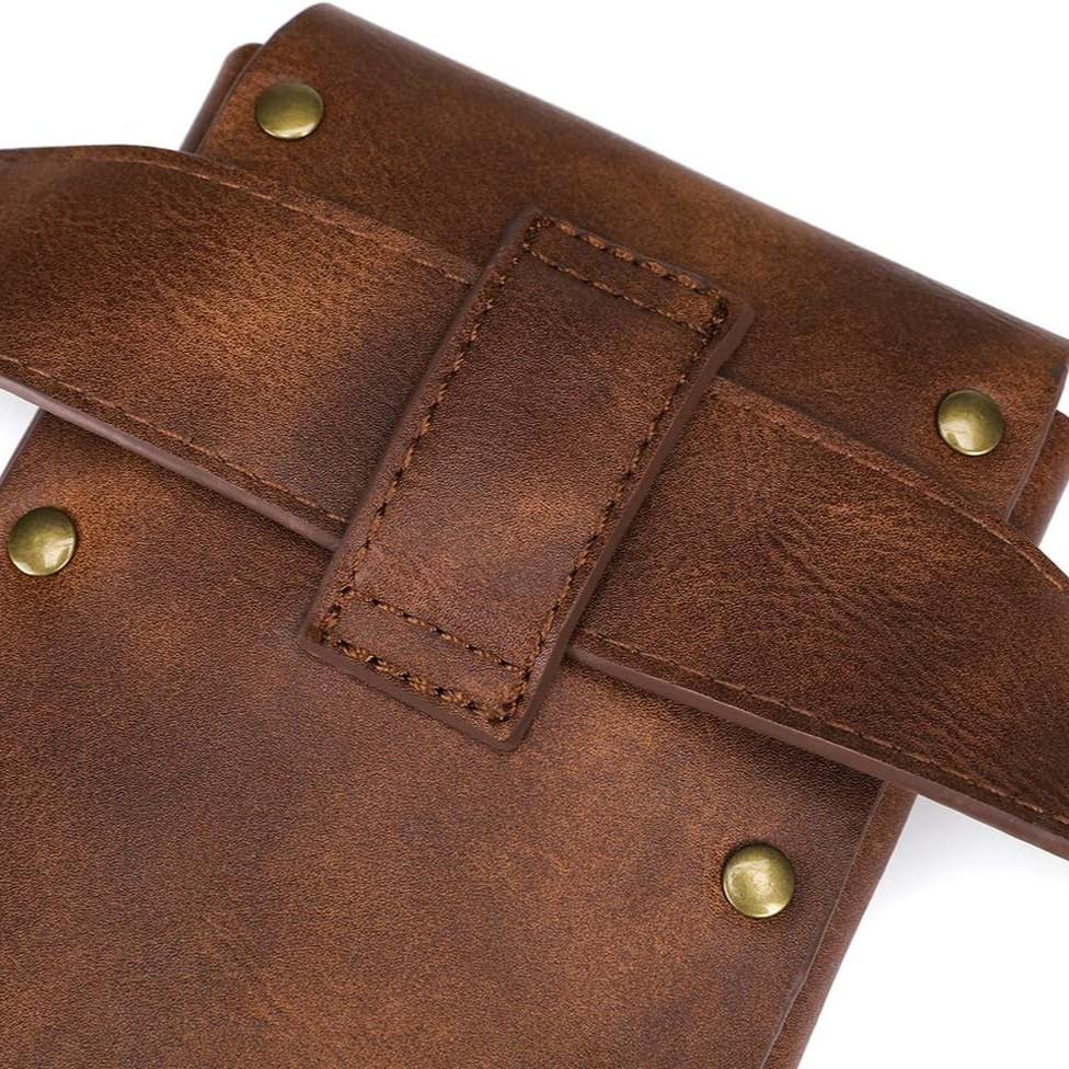 3pcs Medieval Viking Role Play Set, Vintage Belt + Buckle Phone Waist Bag + Witch Potion Bottle, Halloween Costume Accessories