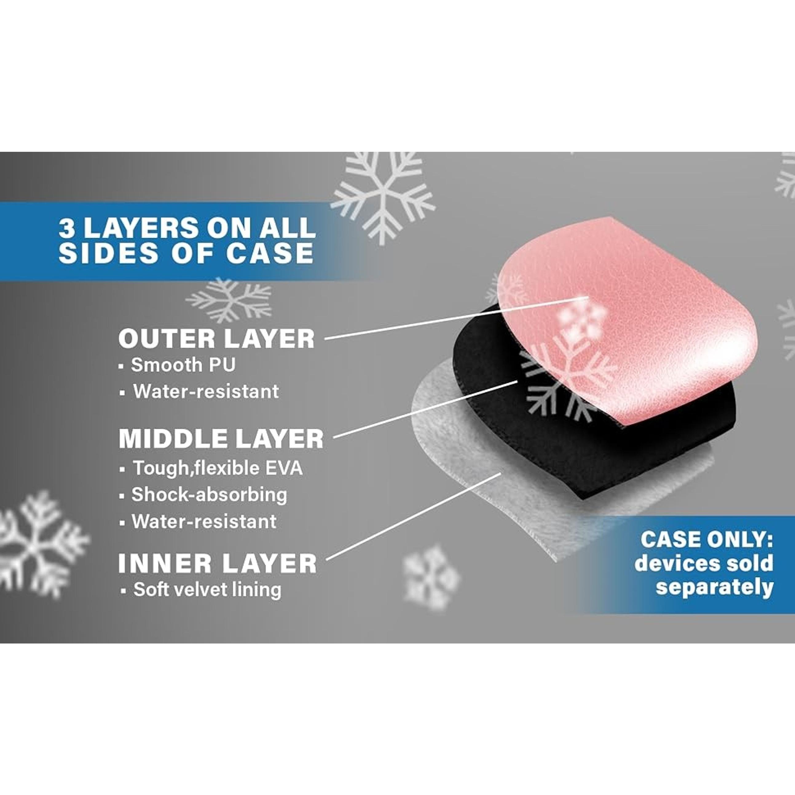 Case for Bluetooth Headphones True Wireless Earbuds 60H, Mesh Pocket for Charge Cable (Rose Gold)Gift