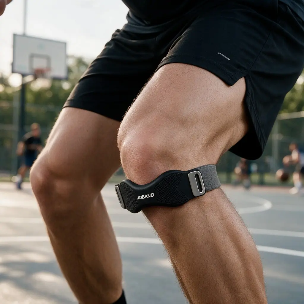 Silicone Patellar Knee Brace, Adjustable Patella Support Band, Anti-Slip Compression Design, Lightweight Breathable Sports Knee Pad, Unisex for Running Basketball Fitness Deep Squat Training