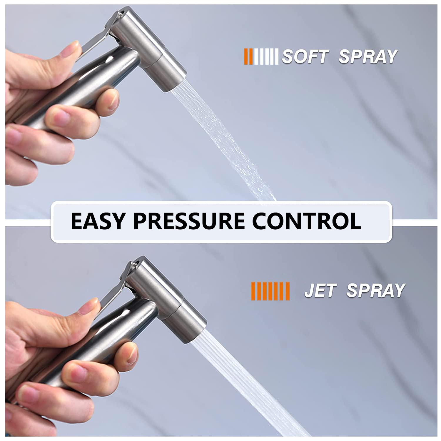 PHANCIR Handheld Bidet Sprayer for Toilet, Brushed Nickel Bidet Attachment for Feminine Wash