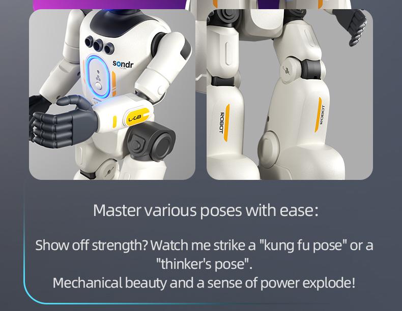 Bionic Joint Smart Robot, Realistic Robot, Intelligent Programming Language Recording Gesture Control, Multifunction Walks Slides Sings Dances Emotion Toy Ai Gift