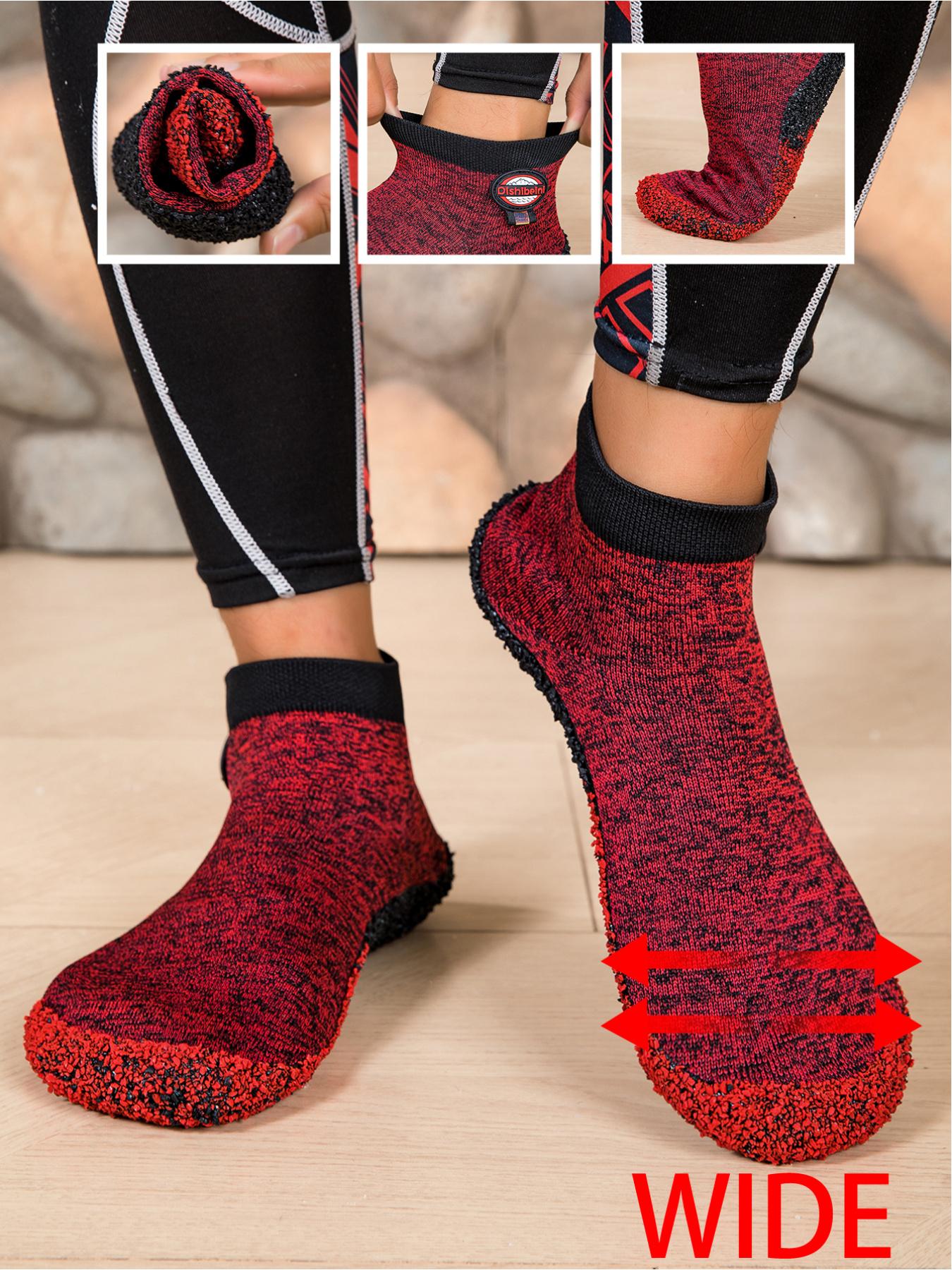 Women's new style fitness yoga barefoot shoes, diabetes shoes, soft fabric, breathable, quick drying, widened toe cap, comfortable package, color particle soles, strong grip on the ground, easy on and off style, yoga fitness hiking multi scene wear