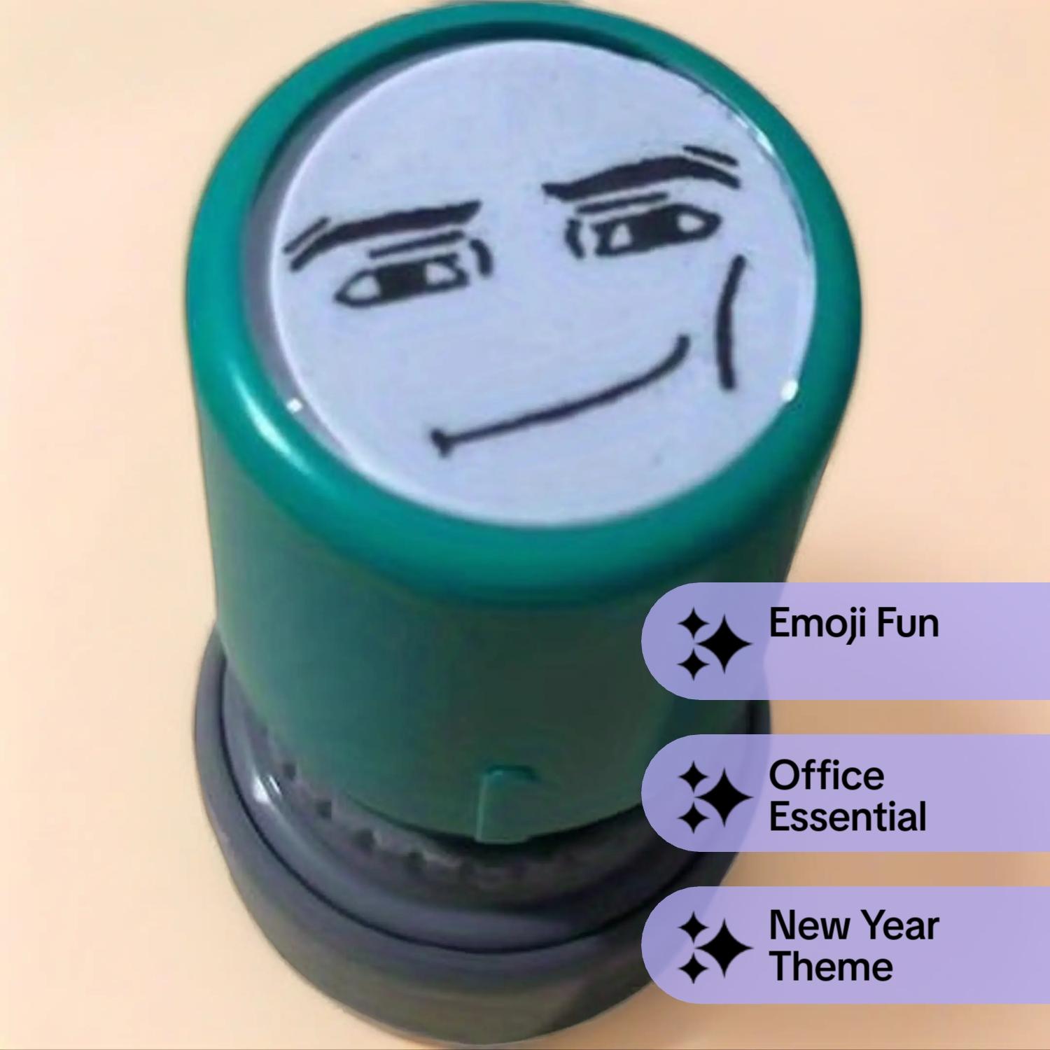 Emoji Pattern Stamp, Plastic 1/2 Count Cute Funny Variety of Emojis Emoji Stamp, Office Stationery & Supplies for Daily Office Use, Label & Instruction Seals