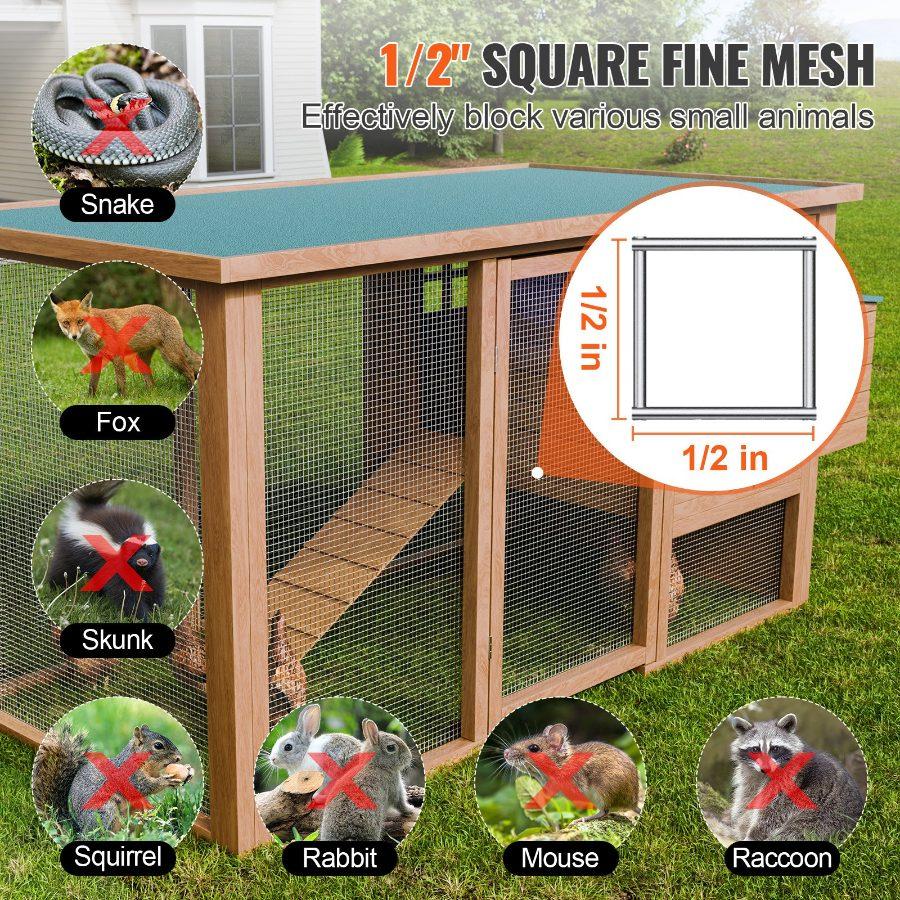 VEVOR Hardware Cloth, 1/2 inch 36inx 100 ft 19 Gauge, Hot Dipped Galvanized Wire Mesh Roll, Chicken Wire Fencing, Wire Mesh for Rabbit Cages, Garden, Small Rodents