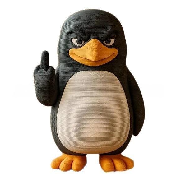 Funny Middle Finger Penguin Statue, Angry Penguin Resin Figurine, Novelty Home Office Desk Decor Gift