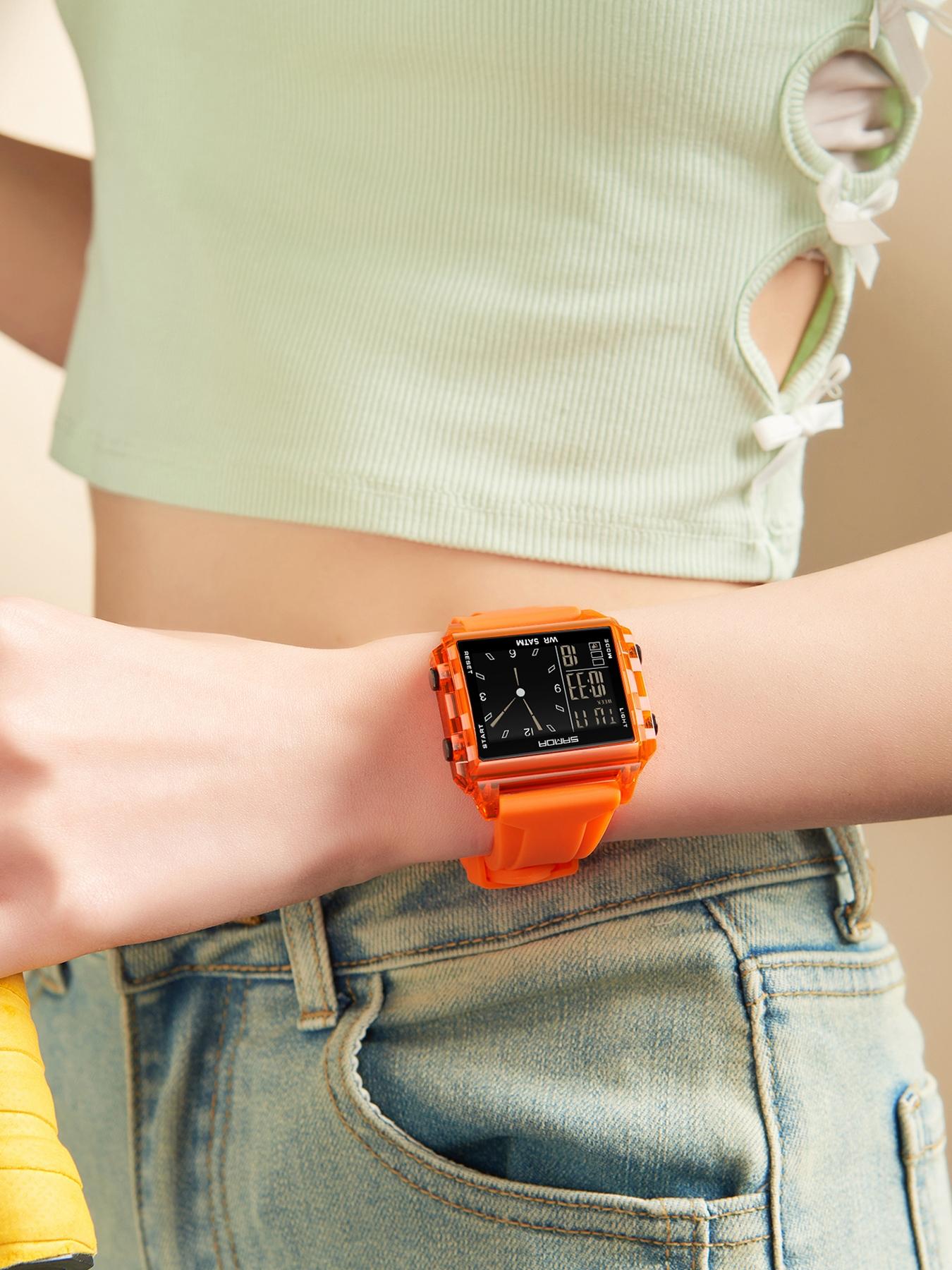 SANDA Unisex Analog-Digital Fashion Watch, Waterproof Luminous Multi-Function Youth Style Watch with Countdown Timer, Perfect for Casual Wear