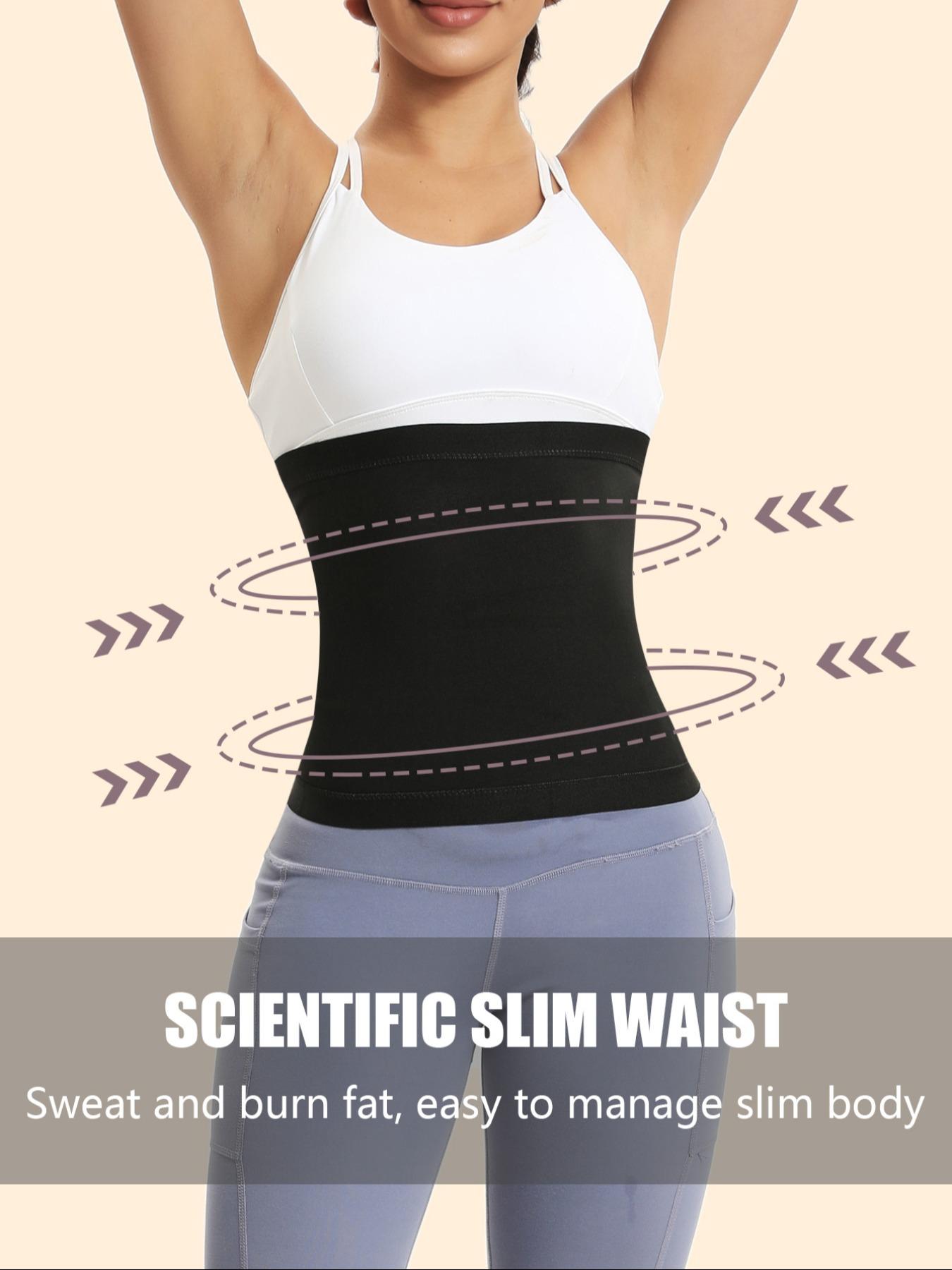 Women's Sweat Fitness Waist Trainer Belt, Workout Waistband, Slimming Workout Yoga Cincher, Fat Burning Running Strap, Abdominal Control, PU Coated, Perfect Body Shaper
