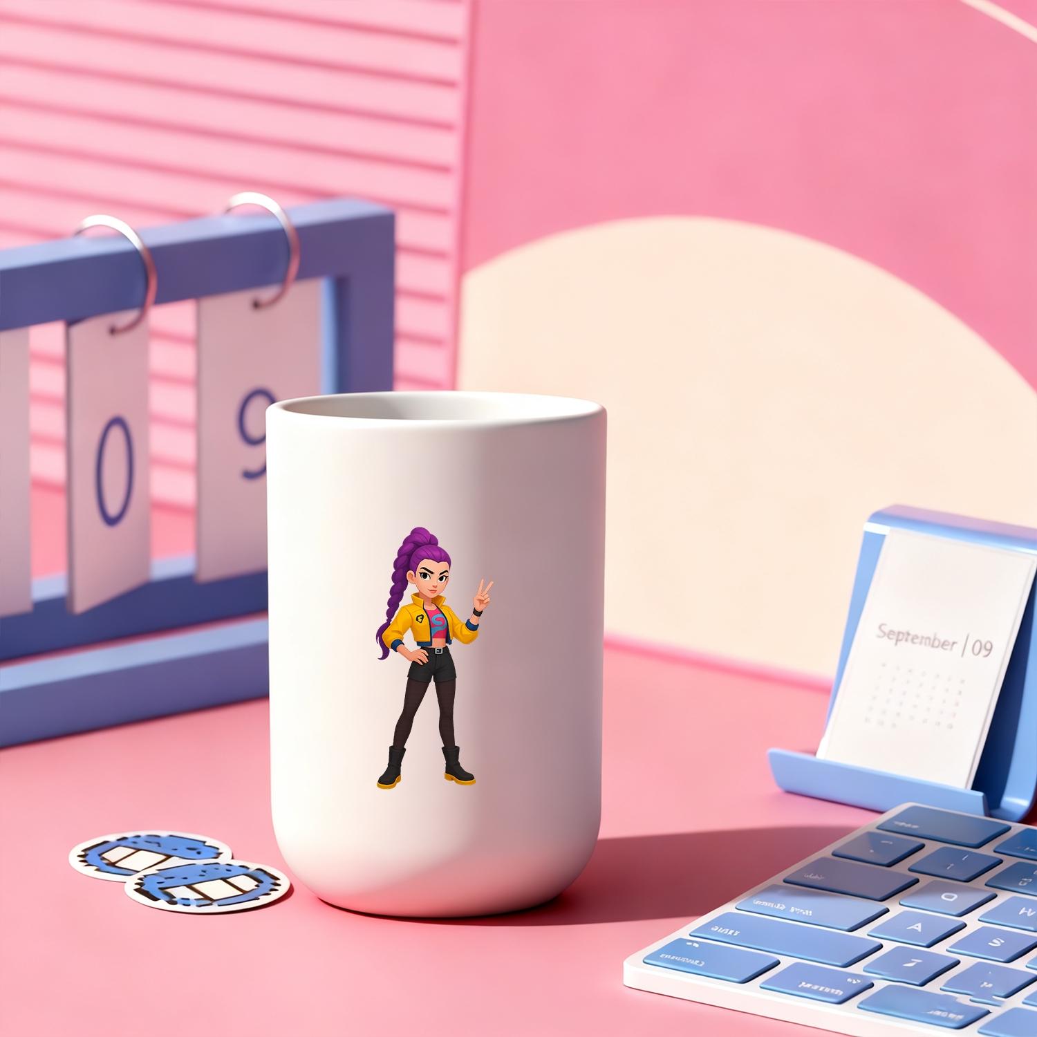 1pc mouthwash cup, cartoon pattern printing, durable bathroom toothbrush cup, wash cup, toothbrush holder, bathroom storage, bathroom water cup, brushing cup, Christmas Valentine's Day gift for students back to school (only cups are sold)