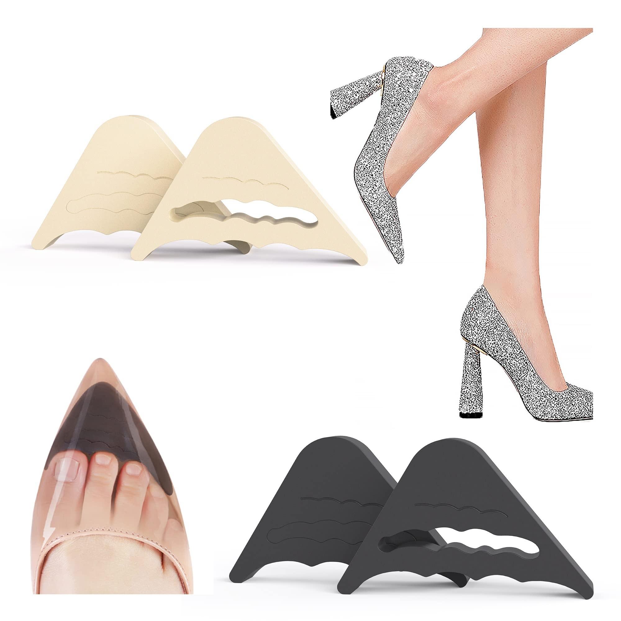 2 Pairs Adjustable Toe Filler Pads. Soft Sponge Toe Cushion Inserts Fit High Heels, Casual Shoes, Flat Shoes And Sneakers. Reusable Toe Gap Fillers For Loose Shoes, Effectively Improve Wearing Comfort. Toepads