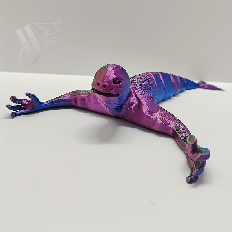 Jointed Shark Figure with Gradual Color Change, Poseable Arms, Nautical Theme Decor, Home Office Desk Ornament, Outdoor Plastic Ocean Monster Statue