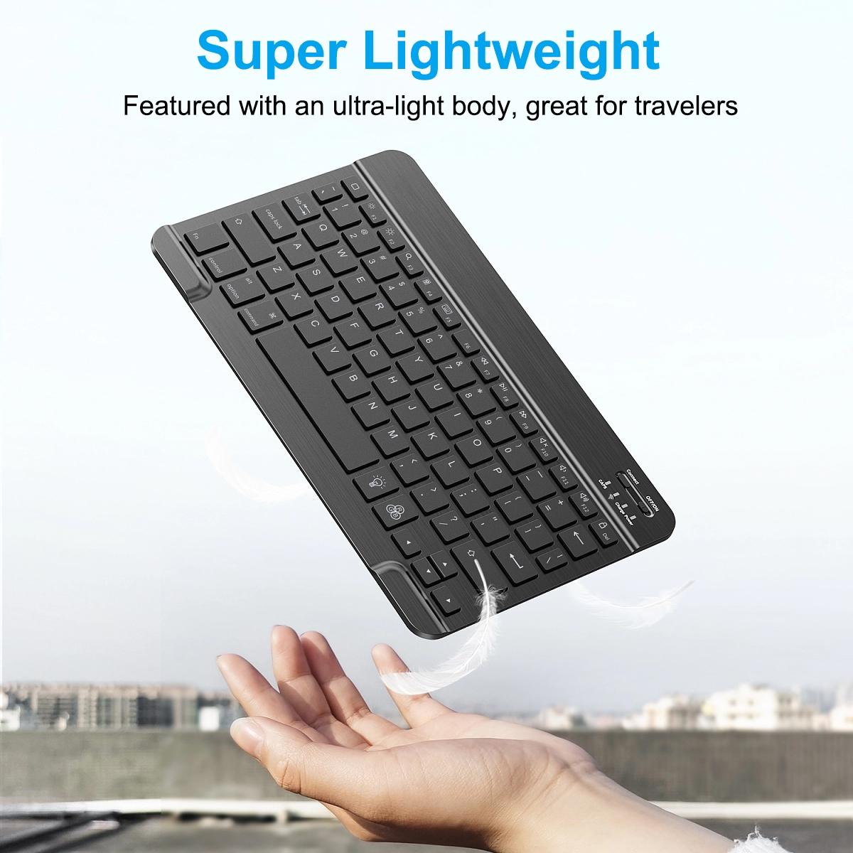 Balancefit Bluetooth-compatible Keyboard, Rechargeable Wireless Keyboard for iPad Tablet Laptop, Portable Ultra-Thin Design, Compatible with Multiple Devices