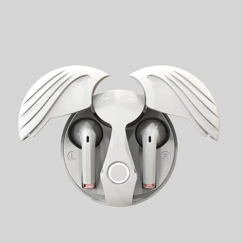 Angel Wings Wireless Bluetooth 5.3 Earbuds, Hi-Fi Stereo In-Ear Headphones with Touch Control, RGB Colorful Light, Noise Cancelling for Gaming Sports, Kids' Gift holiday surprise foldable lightweight headset audifonos para dormir usb mobile phone receiver