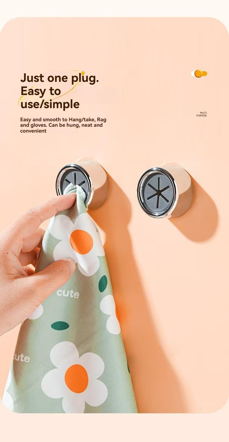 10pcs Strong Suction Cup Hooks, No Nail Trace Bathroom Kitchen Towel Bathrobe Hanger, Creative Wall Hanging Storage Organizer