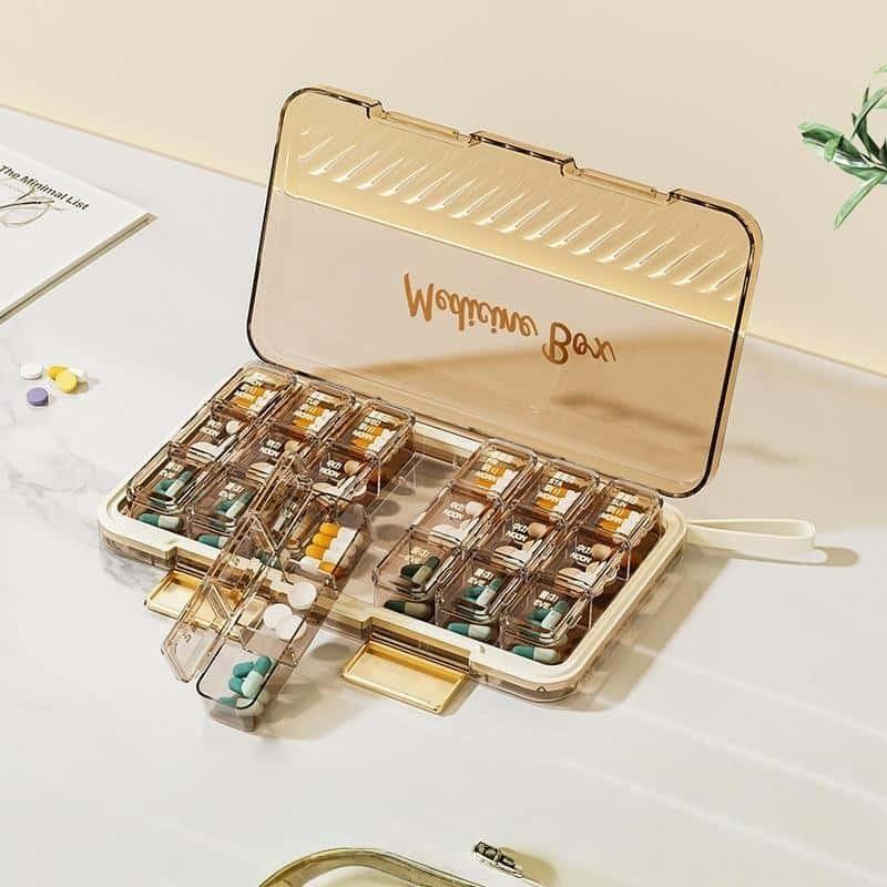 Portable Covered Medicine Box, Transparent Plastic, Easy to Carry and Separate, Clear Visibility, Ideal for Daily Use and Travel