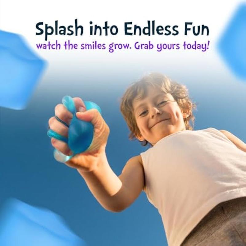 Square Soft Ball Ice Cube, Moldable Stress Relief Toy, Blue Filling, Comfortable Touch, Ideal for All Ages, Sensory Relaxation