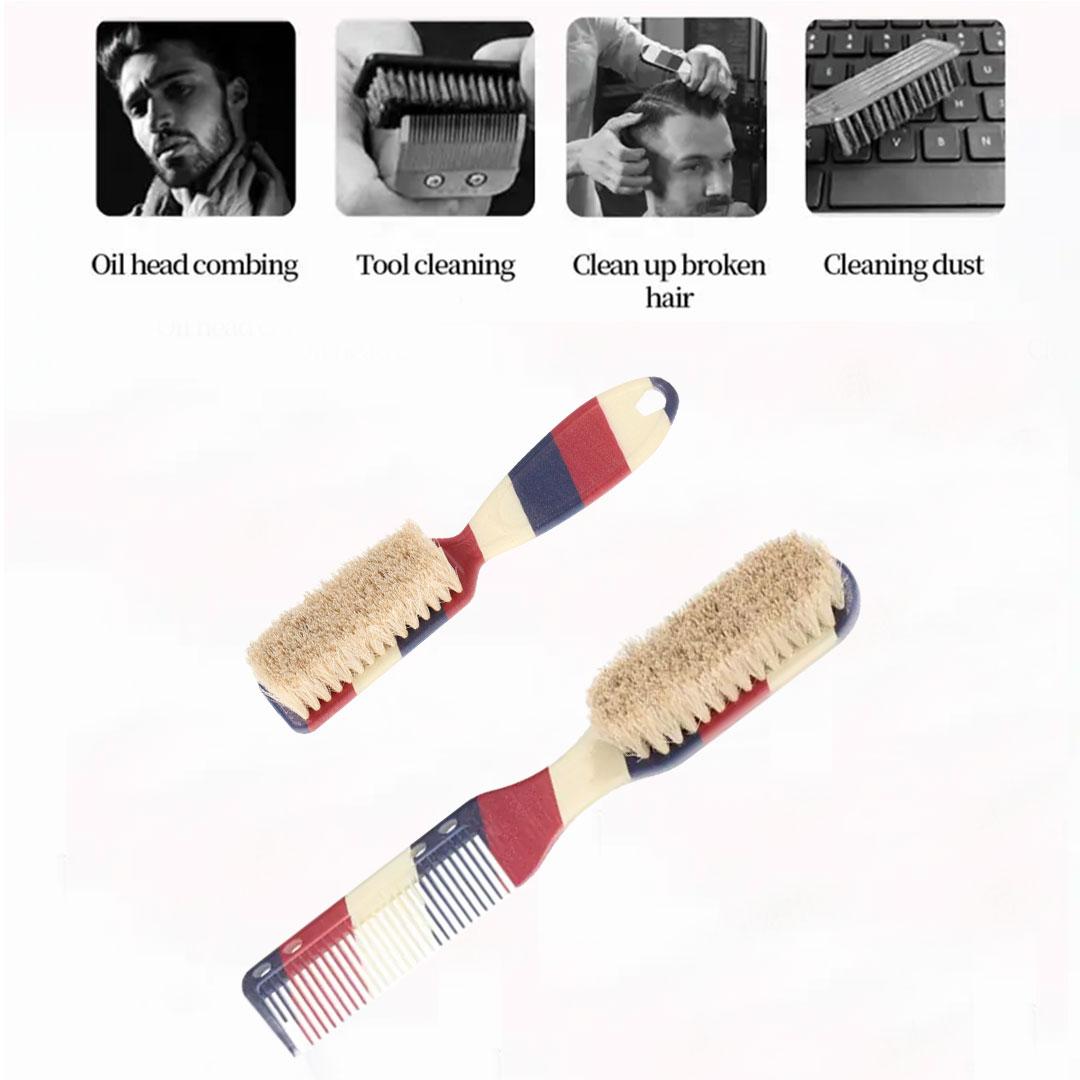 Cleaning Brush & Anti-Static Beard Brush, ABS Handle Professional Barber Brush for Detangling, Smoothing, Restores Shine, Beard Brush for Men