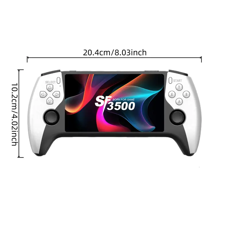 New Sf3500 Portable Handheld Game Console, 5-Inch IPS HD Screen, Retro Arcade Simulator, Dual Player, TV Compatible, Rechargeable, Comfort Grip, Video Game Console New Sf3500 Portable Handheld Game Console, 5-Inch IPS HD Screen, Retro Arcade Simulator, Dual Player, TV Compatible, Rechargeable, Comfort Grip, Video Game Console