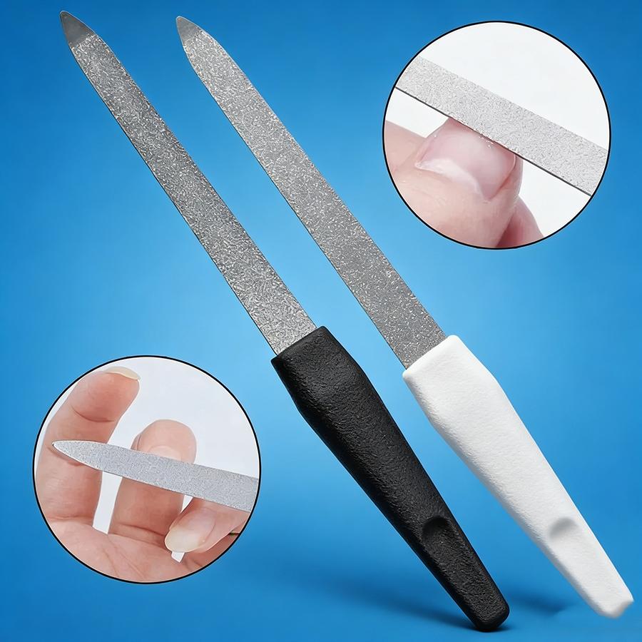 10pcs Double-Sided Metal Nail Files, Professional DIY Nail Art Accessories for Manicure and Pedicure Beauty