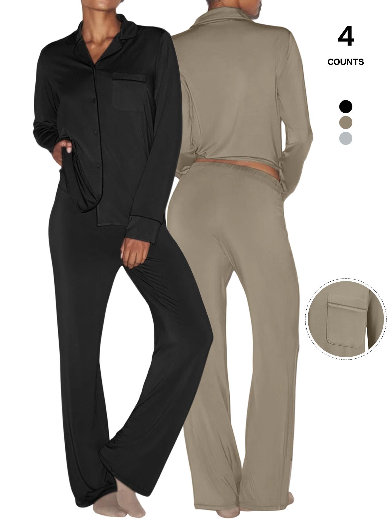 2026 Women's 2-Piece Pajama Set, Soft Lounge Sets, Soft Modal Fabric, Button-Up Top & Wide-Leg Pants, Comfortable Loungewear for Women