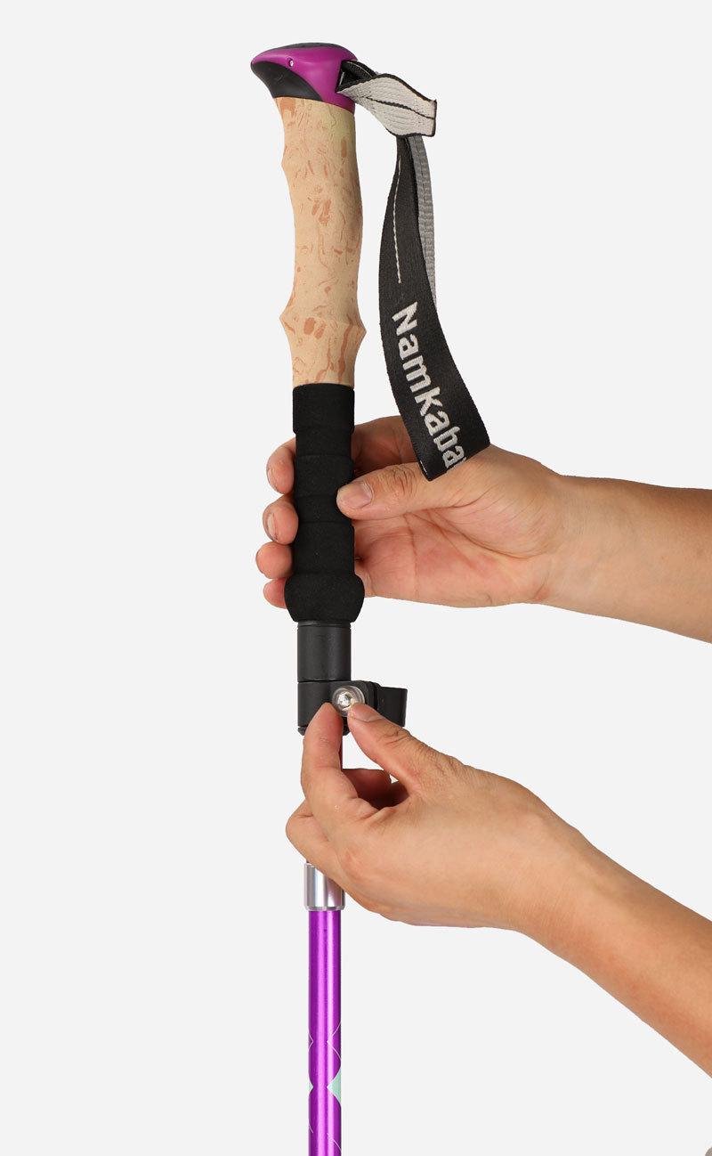 Namkabaw Ultra Light 6061 Aluminum Alloy Hiking Cane Foldable Hiking Cane Outdoor Hiking Cane