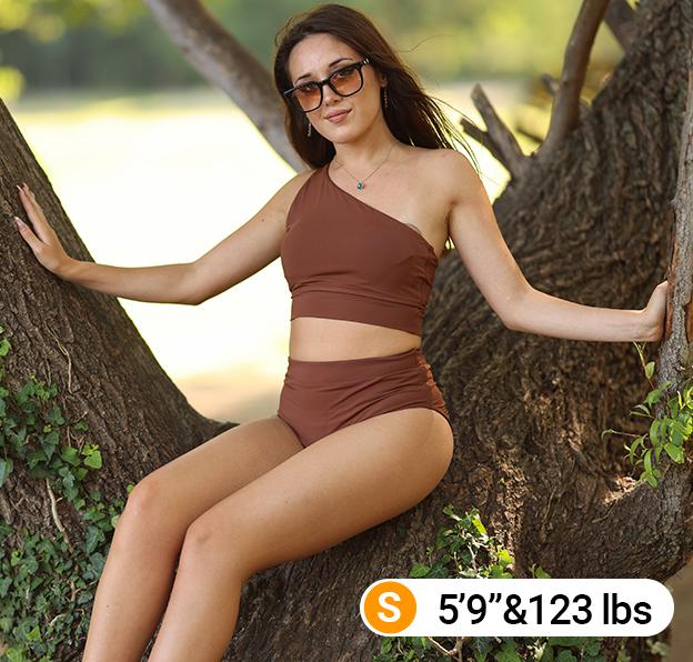 Holipick Women One Shoulder High Waisted Bikini Sets Two Piece Swimsuit Tummy Control Bathing Suit Full Coverage Swimwear Holipick Women One Shoulder High Waisted Bikini Sets Two Piece Swimsuit Tummy Control Bathing Suit Full Coverage Swimwear