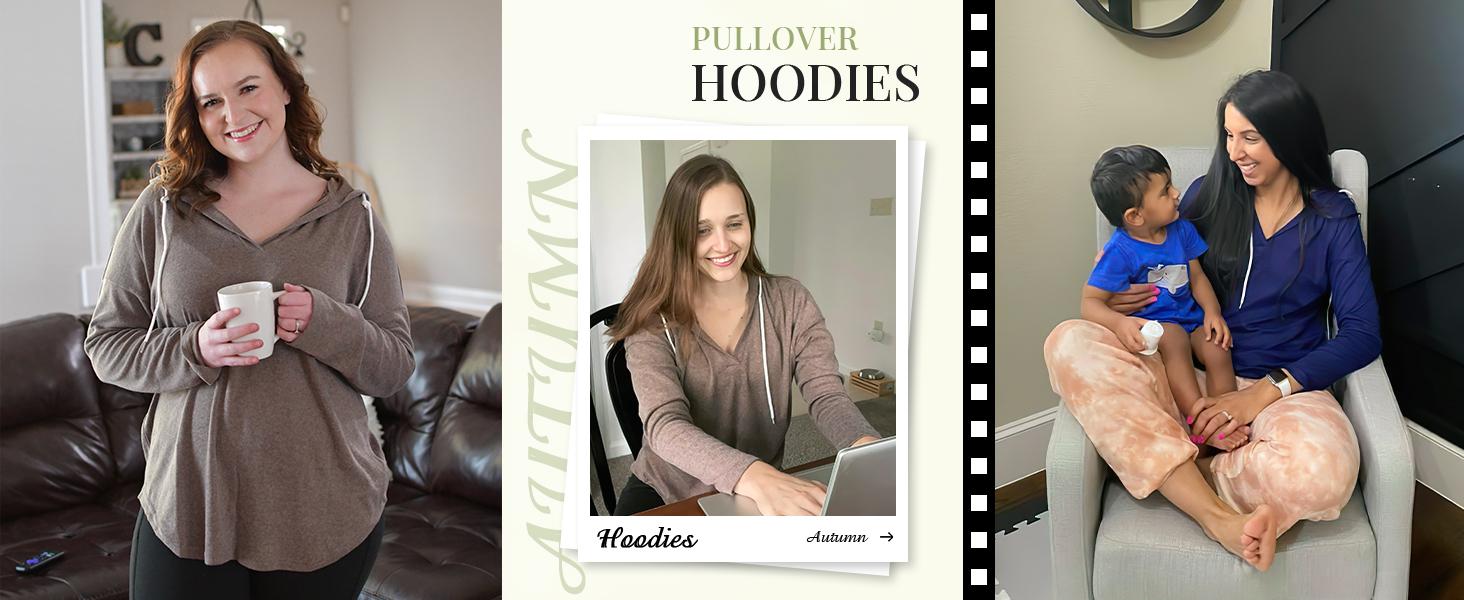 WIHOLL Womens Fashion Tops Hoodies for Women Pullover Oversized Sweatshirts Long SLeeve Shirts Loose Fit