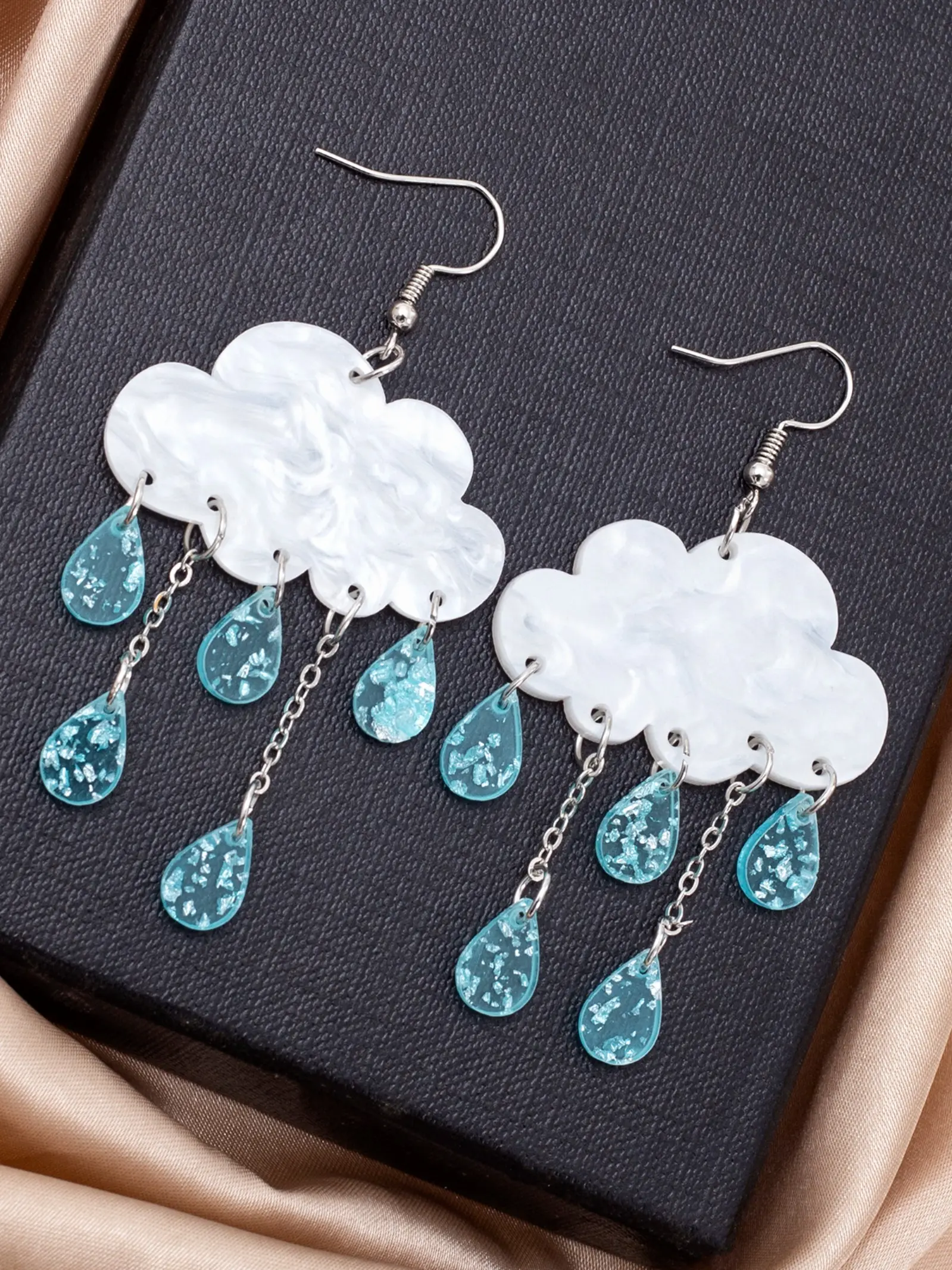 Raindrop Fashion Rainbow Cloud Colorful Cute Creative Dangle Earrings, Women's Jewelry, Stylish Accessories, Trendy Ear Cuffs