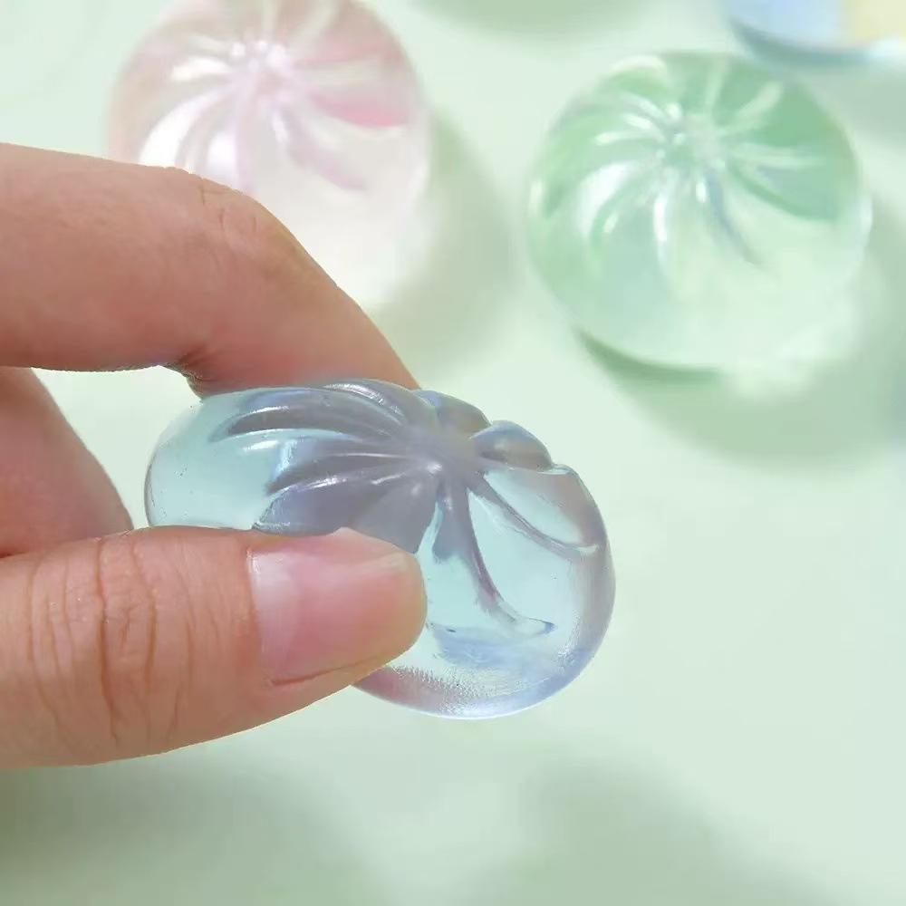 Baozi Squishy Toy for Children, Simulated Food Stress Relief Gadget, Internet-famous Transparent Dumpling Crystal Stress Reliever