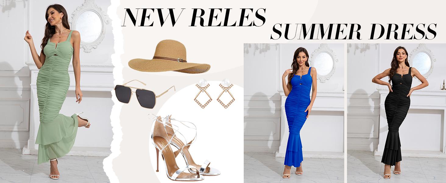 Women's Summer Elegant Sexy Dress Sleeveless Lace-Up Mermaid Dress Slim Extra Long Evening Dress Chic wedding guest dresses Women's Summer Elegant Sexy Dress Sleeveless Lace-Up Mermaid Dress Slim Extra Long Evening Dress Chic wedding guest dresses