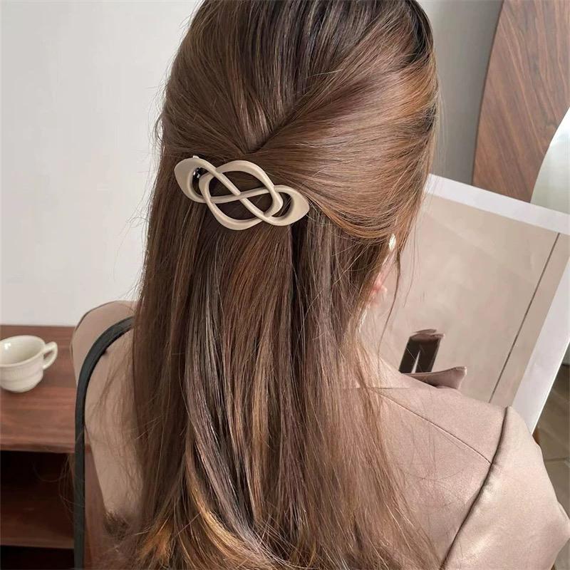 AWAYTR 4PCS Women's Elegant Simple 8-shaped Infinity Styling Holder Matte Claw Clips Spring Hair Barrettes Hair Accessories for Girls