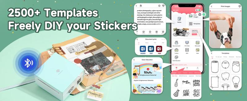 Phomemo M02 Mini Sticker Printer – Portable Inkless Thermal Printer for DIY Crafts, Journals, Photos, Study Notes & Labels – Ideal for Home, School & Travel