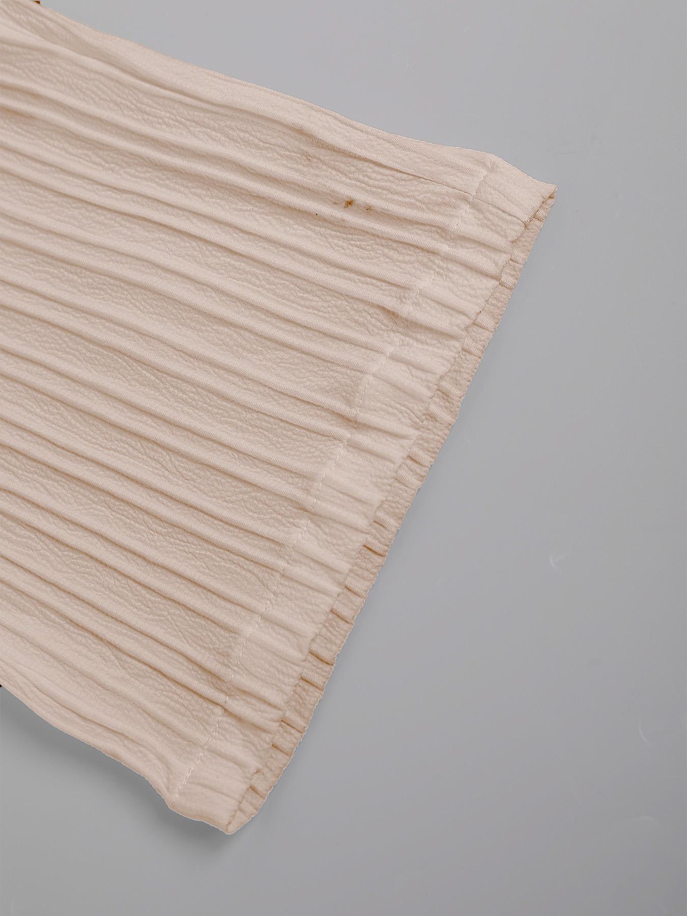 Men's Beige Textured 2Piece Casual Set, Loungewear - Short-Sleeve V-Neck Cardigan (with Vertical Pleats & Button Closure) + Matching Drawstring Pants (Coordinating Pleated Fabric), Oversized Fit, Ideal for Summer Daily Casual, Café Lounging & Weekend Out