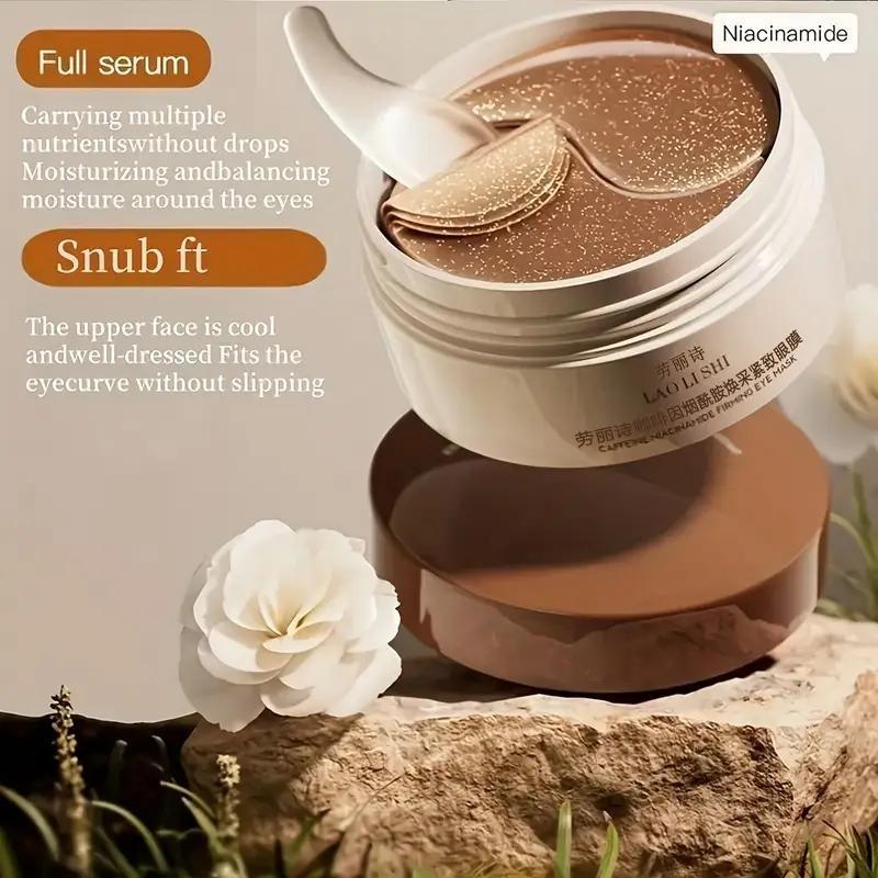 1 box of caffeine peptide firming eye masks, Hydrating eye treatments, Under Eye Patches, containing hyaluronic acid and niacinamide, deeply moisturizing, firming, reduces eye wrinkles, improves dark circles, suitable for all skin types