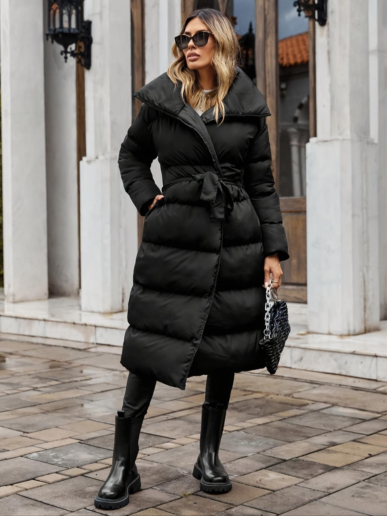 Long Thick Coat for Curvy Women, Autumn Winter Warm Long Cotton Jacket 9809, Stylish and Comfortable Outerwear for Ladies