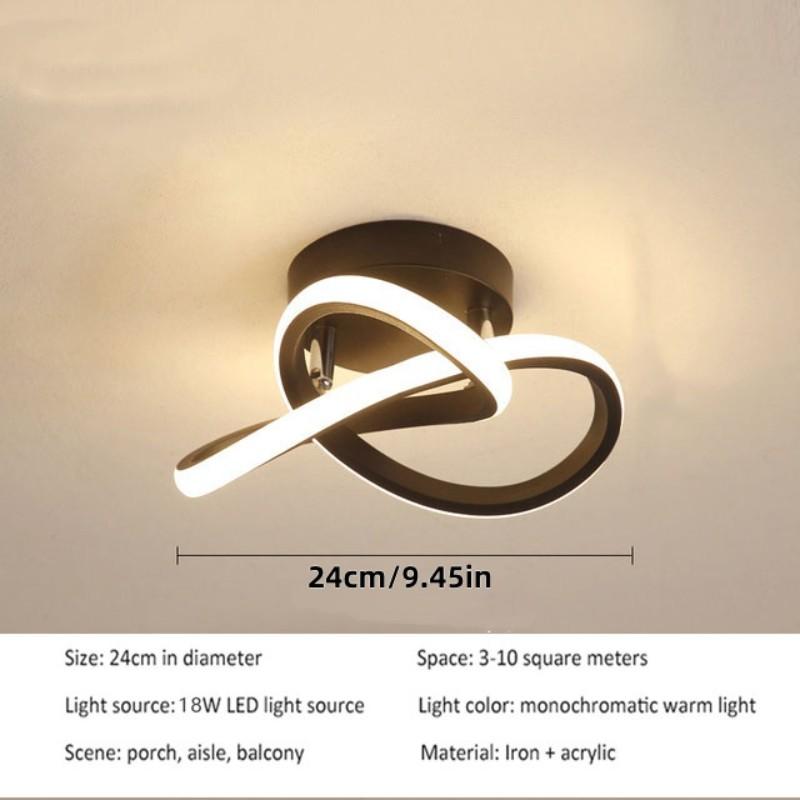 LED Ceiling Light, White-Black-Gold / Warm Light Ceiling Light - Hardwired Drilled Installation, Suitable for Bedroom, Hallway, Entryway, Study, Minimalist Indoor Home Lighting Ceiling Light