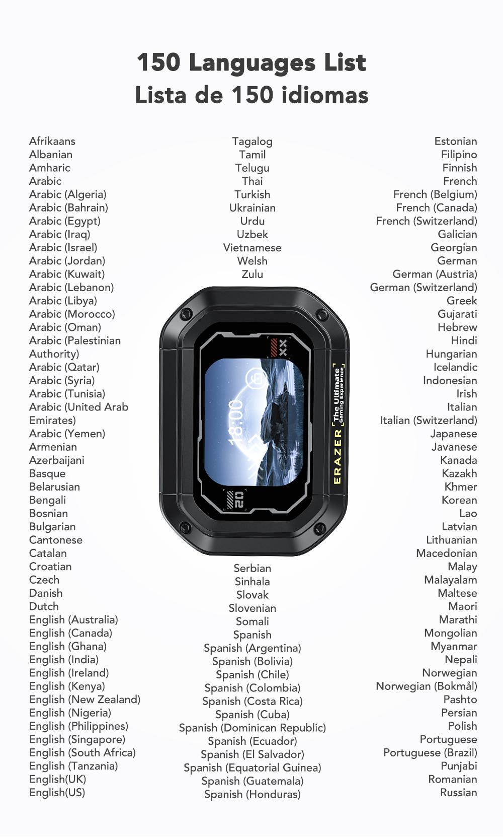 ERAZER Open Ear Translation Earbuds, Support 135 Languages Translator with APP, Real Time Translator Earbuds, OWS LCD Touchscreen Translator Bluetooth Headphones Long Battery Life Ear Buds Compatible with iPhone, Android, Black