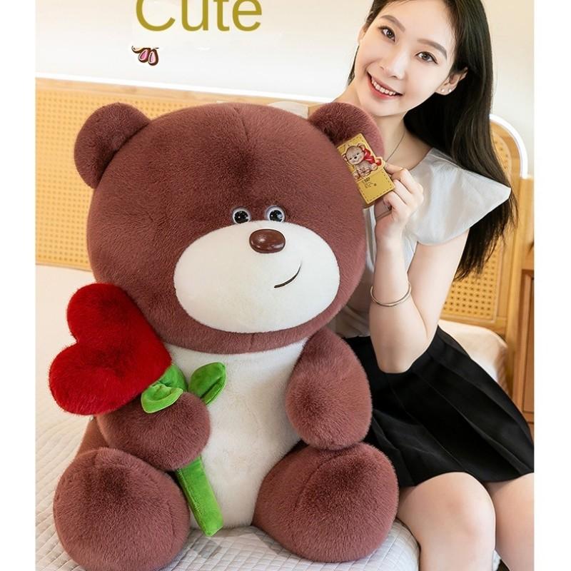 Cute Bear Plush Toy for Valentine's Day, Soft Stuffed Animal Gift for Birthday, Couple Bear Doll for Vending Machine, Single Piece Set
