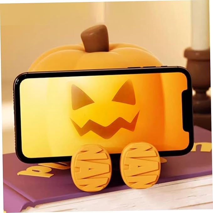 Pumpkin Night Light, 3 Level USB Rechargeable Kids Soft Silicone Touch Lamp with 30 Min Timer, Cute Night Light Halloween Decorations for Nursery Room