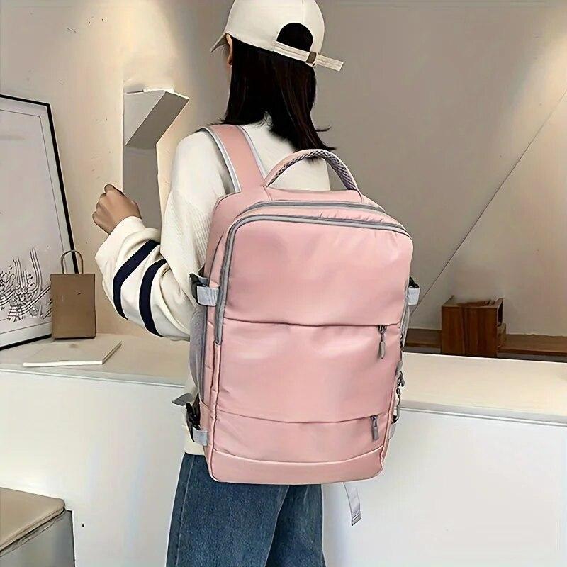 Large Capacity Waterproof Multilayer Travel Backpack with Shoe Storage, Casual Vintage Design for Daily Travel Use