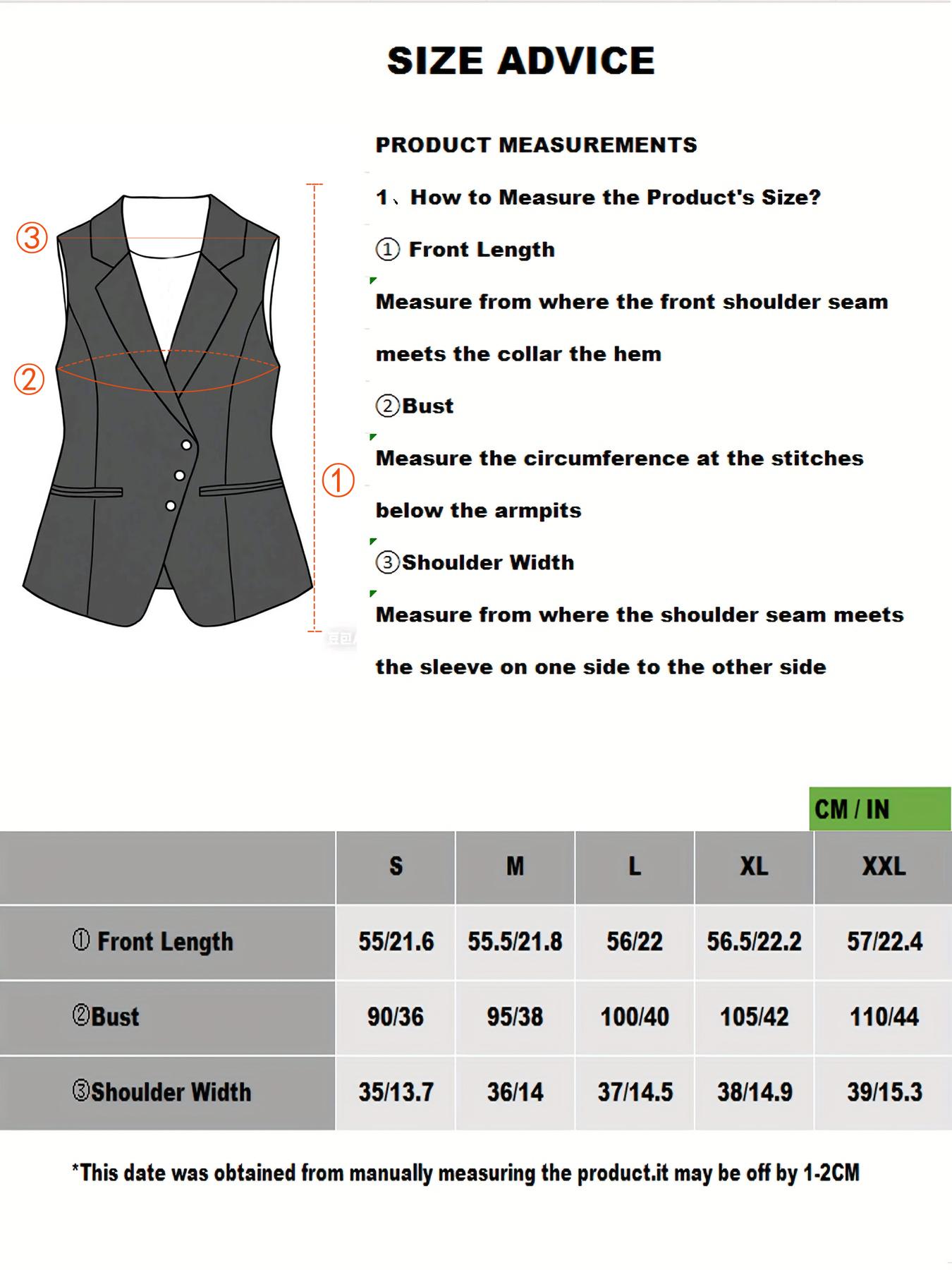 Women's Solid Lapel Neck Button Front Sleeveless Formal Vest, Elegant Fashion Casual Formal Wear Vest Coat for Work Office Business, Ladies Spring & Fall Clothes, Black