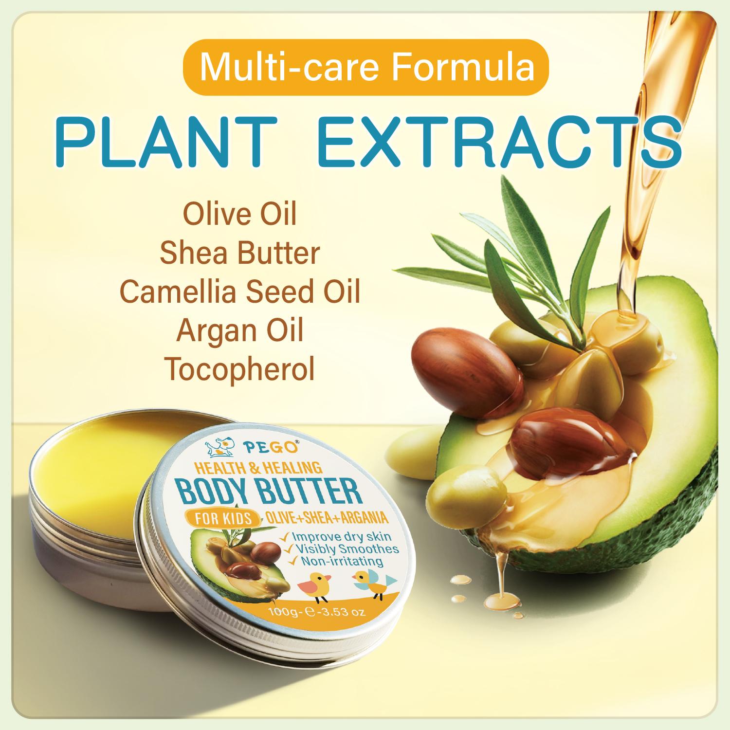 Body Butter for Kids - Prevents Cracked Skin Cream, Nourishing Moisturizing Kids Body Lotion - Shea Butter & Vitamin E Rich Formula, 3.53 Oz/100g