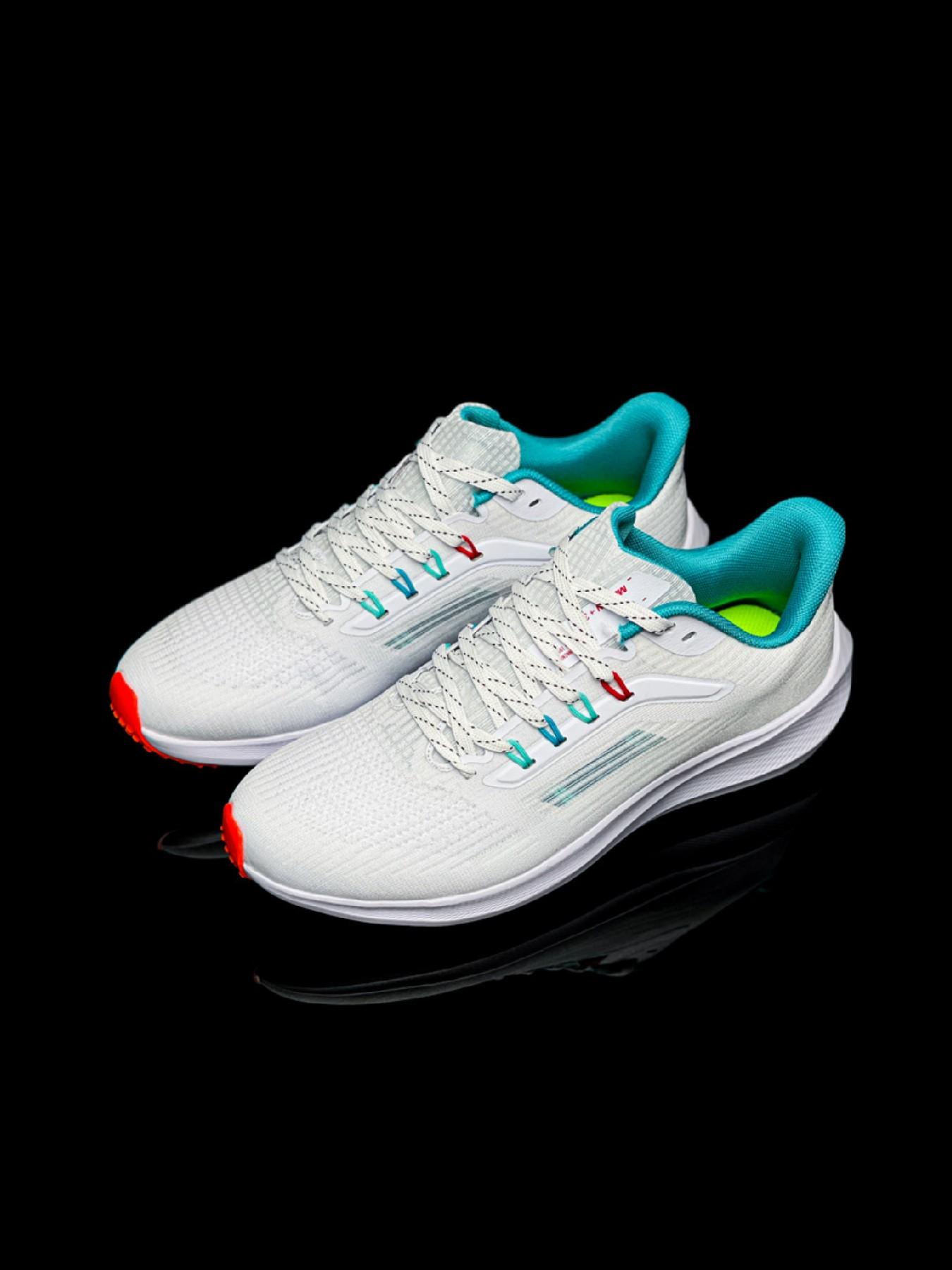 Unisex Air Cushion Running Shoes, Lightweight Breathable Sport Sneakers, All-Season Comfort, Rubber Sole, Pa Upper Material